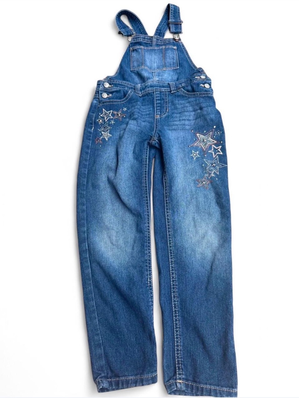 VTG 90S JORDACHE Blue Denim Jean Bib Overalls Size Medium 6-6X